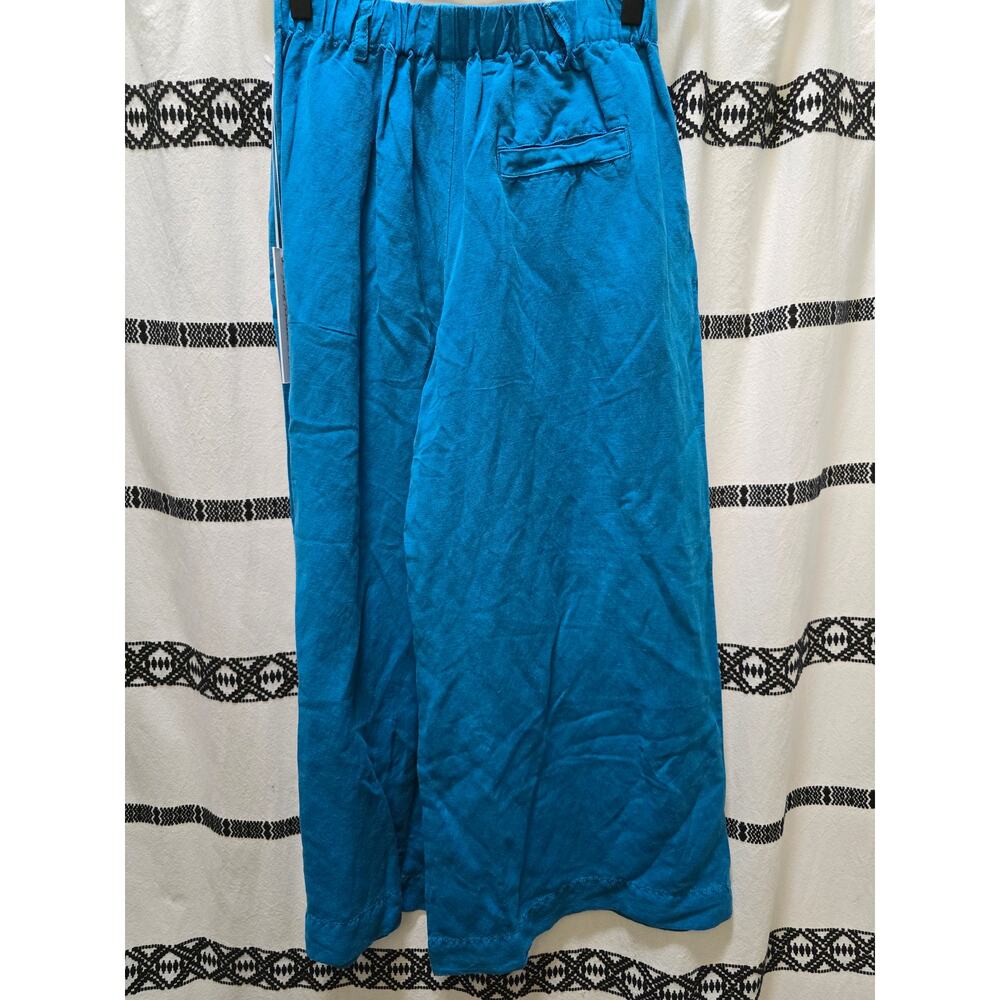 NWT Young Fabulous & Broke blue wide leg cropped high waist linen blend pants XS - Picture 6 of 11